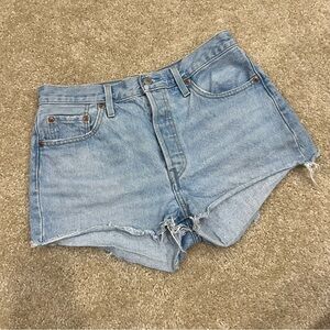 Levi’s 501 Cut Off Jean Shorts 2” Size 29 High Rise Button Fly Blue Denim Levi